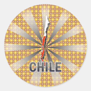 Chile Flag Map 2.0 Classic Round Sticker