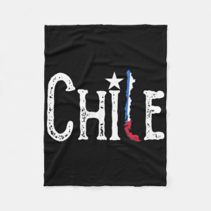 Chile Flag Map Patriotic Independence Day  Fleece Blanket