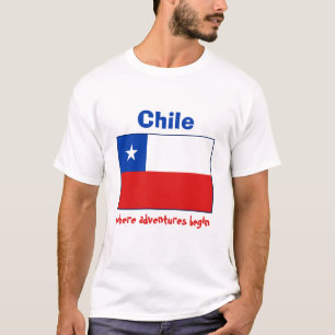 Chile Flag + Map + Text T-Shirt