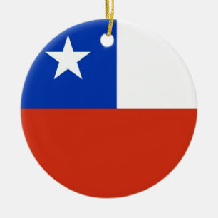 Chile Flag Plain Ceramic Ornament
