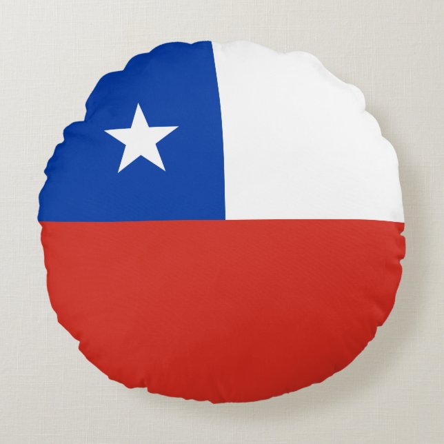 Chile Flag Round Pillow (Front)
