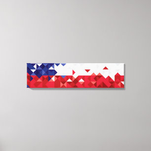 Chile Flag, Simple Chilean Colours Art Canvas Print