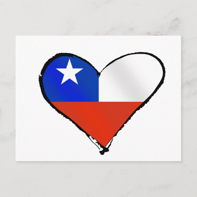 Chile Flag Te Amo Chile Chilean love and pride Postcard (Front)