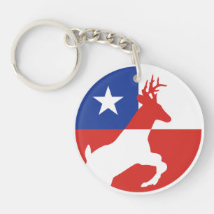 Chile Huemul Chilean National Animal Flag Keychain