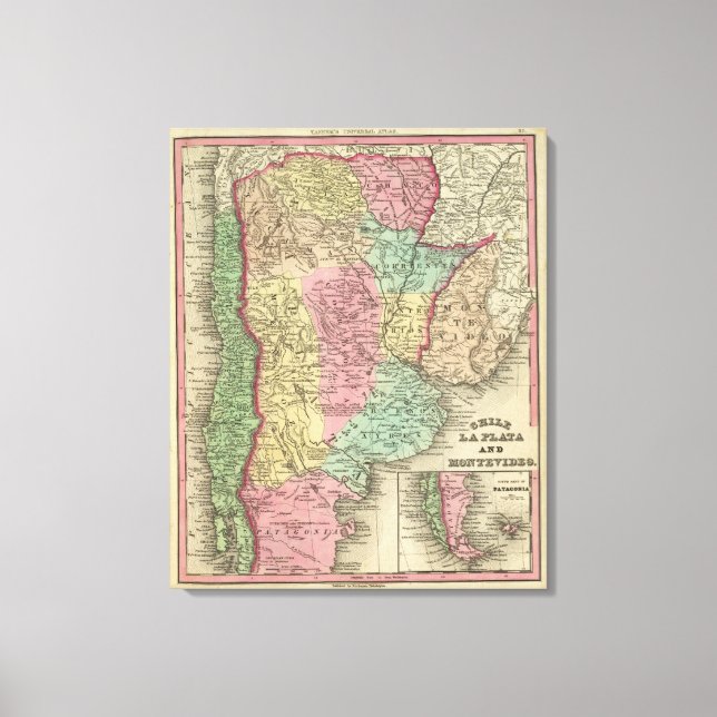 Chile La Plata And Montevideo Canvas Print (Front)