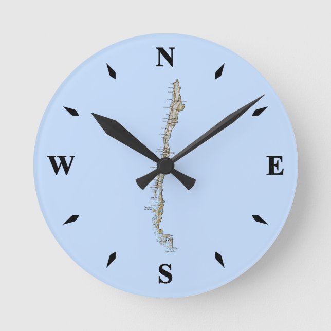 Chile Map Clock (Front)