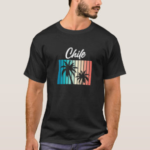 Chile Palm Trees Ocean Beach Trip Retro Chile Root T-Shirt