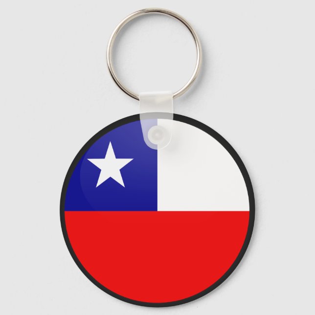 Chile quality Flag Circle Keychain (Front)