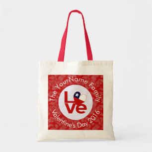 Chile Red LOVE Flag Personalized Tote Bag