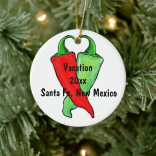 Chile Red or Green? Photo Template Christmas Ceramic Ornament
