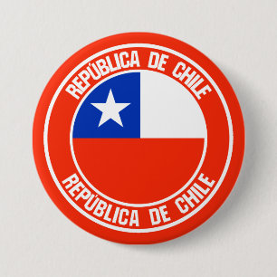 Chile Round Emblem 3 Inch Round Button