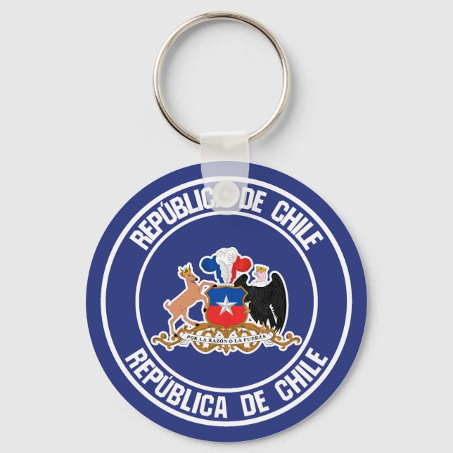 Chile Round Emblem Keychain (Front)