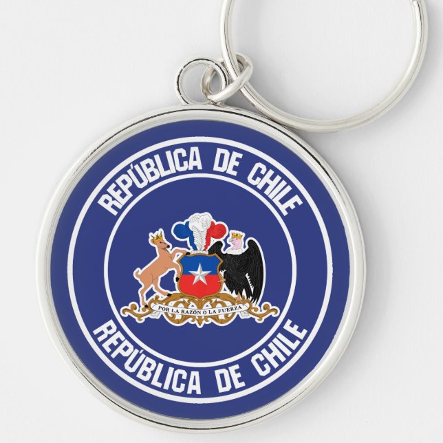 Chile Round Emblem Keychain (Front)