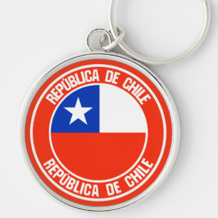 Chile Round Emblem Keychain