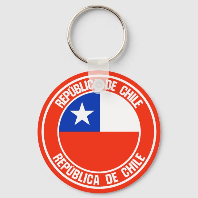 Chile Round Emblem Keychain (Front)