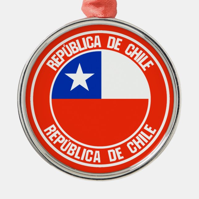 Chile Round Emblem Metal Ornament (Front)
