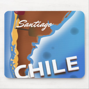 Chile santiago Vintage Travel poster Mouse Pad