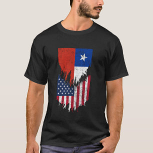Chilean American Flags Ripped Torn Chile T-Shirt