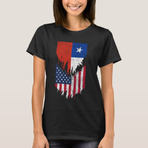 Chilean American Flags Ripped Torn Chile T-Shirt