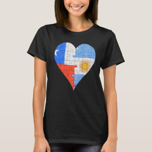 Chilean Argentinian Flag Heart T-Shirt