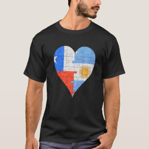 Chilean Argentinian Flag Heart T-Shirt