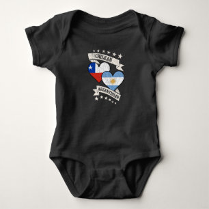 Chilean Argentinian Heart Flags Chile Argentina Baby Bodysuit
