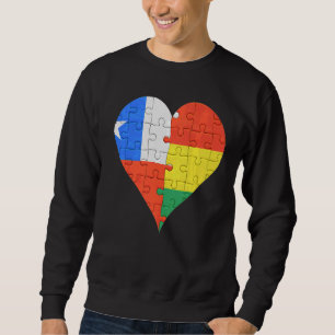 Chilean Bolivian Flag Heart Sweatshirt