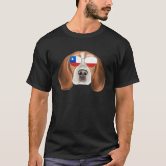 Chilean Flag Beagle Dog Chile Pocket T-Shirt