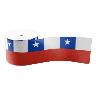 Chilean Flag & Chile travel, holiday/sports Grosgrain Ribbon