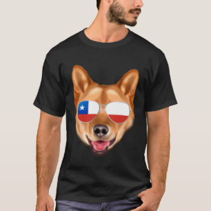 Chilean Flag Finnish Spitz Dog Chile Pocket T-Shirt