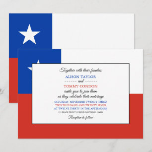 Chilean Flag, Flag of Chile Wedding Invitation