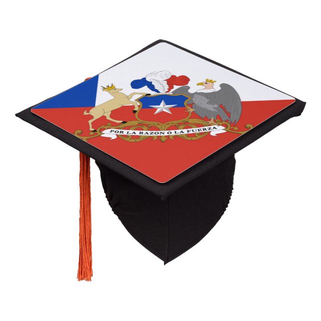 Chilean flag graduation cap topper (Angled)