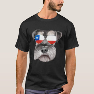 Chilean Flag Miniature Schnauzer Dog Chile Pocket T-Shirt