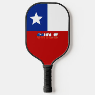 Chilean flag pickleball paddle