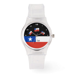 Chilean Flag watch, Chile fashion /sports Watch
