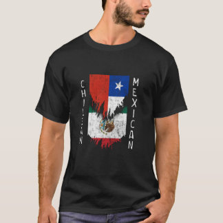 Chilean Mexican Flags Ripped Torn Chile Mexico T-Shirt