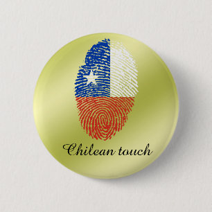 Chilean touch fingerprint flag 2 inch round button
