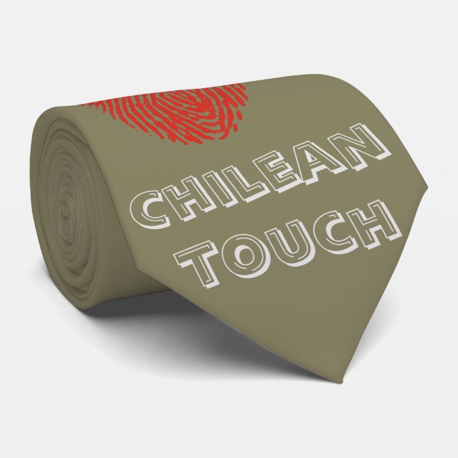 Chilean touch fingerprint flag tie (Rolled)