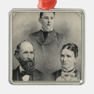 Chiles family portraits metal ornament