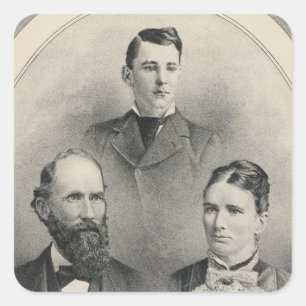 Chiles family portraits square sticker