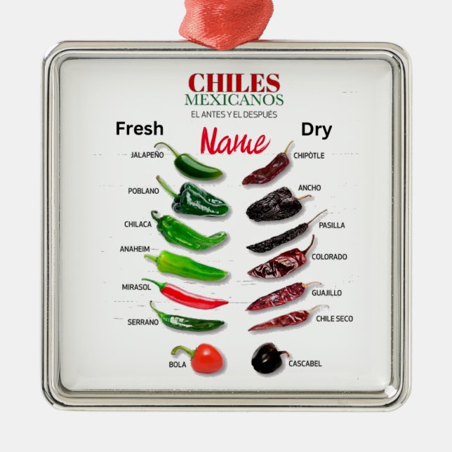 Chiles Fresh and Dry Thunder_Cove  Metal Ornament (Front)