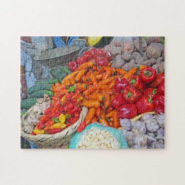 Chiles & More in Peruvian Market Jigsaw Puzzle (Horizontal)