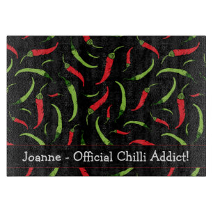 Chili Addict Spicy Food Lover Chilli Peppers Cutting Board