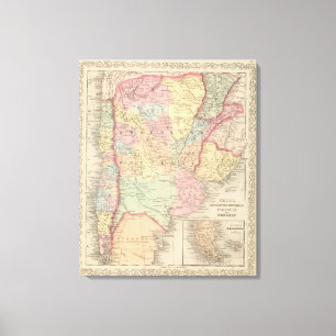 Chili, Argentine Republic, Paraguay, and Uruguay Canvas Print