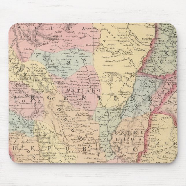 Chili, Argentine Republic, Paraguay, and Uruguay Mouse Pad (Front)
