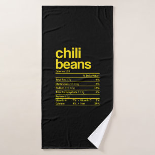 Chili Beans Nutrition Facts Funny Thanksgiving Chr Bath Towel