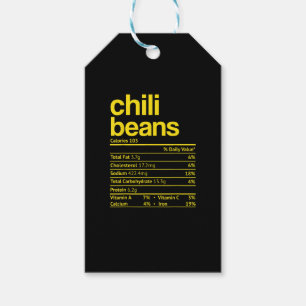 Chili Beans Nutrition Facts Funny Thanksgiving Chr Gift Tags
