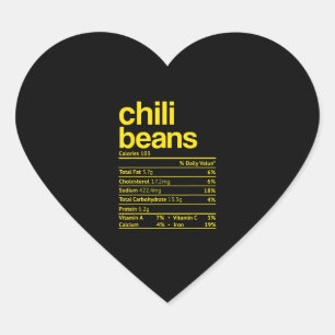 Chili Beans Nutrition Facts Funny Thanksgiving Chr Heart Sticker