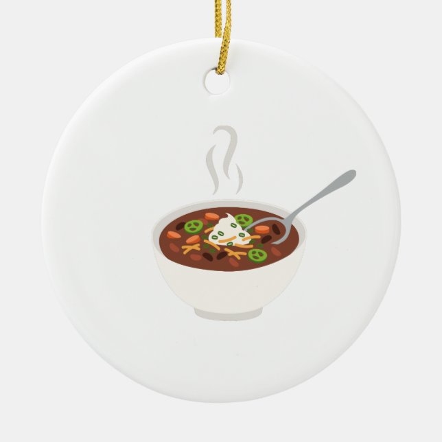 Chili Bowl Ceramic Ornament (Front)