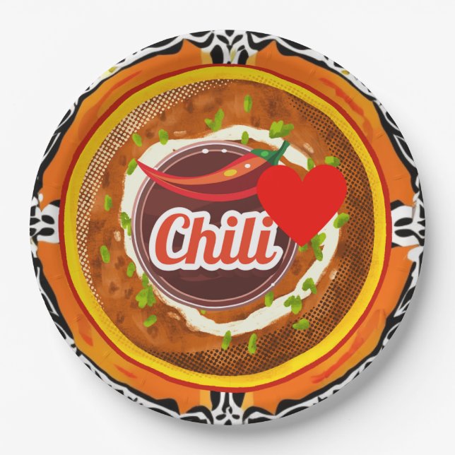 Chili Bowl Paper Plate (Front)
